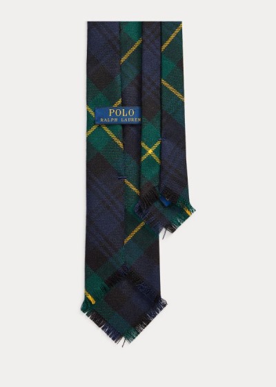 Laços Polo Ralph Lauren Fringed Tartan Wool Narrow Homem 02346-PCFX